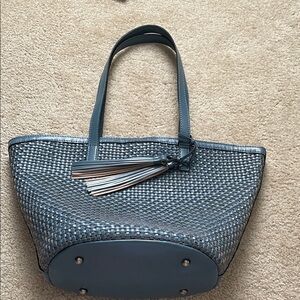 Patricia Nash Stylish Blue Woven Tote Bag
